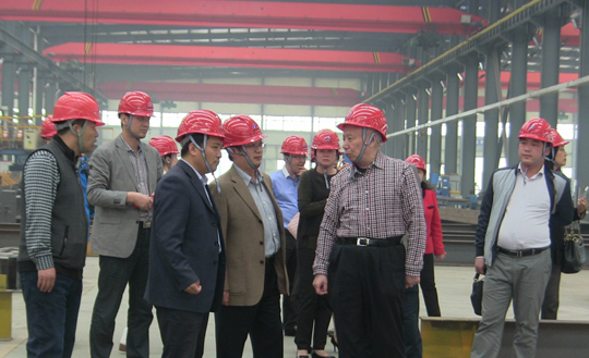 BIM匯報會(huì )結束后洪會(huì )長(cháng)一行到公司延津工業(yè)園參觀(guān)視察