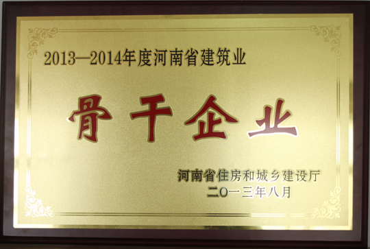 集團公司榮獲2013-2014年度河南省建筑業(yè)骨干企業(yè)