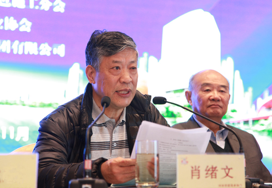 中國工程院院士、中國建筑業(yè)協(xié)會(huì )綠色施工分會(huì )常務(wù)副會(huì )長(cháng)肖緒文講話(huà)