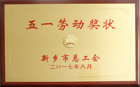  “新鄉市五一勞動(dòng)獎狀”獎牌
