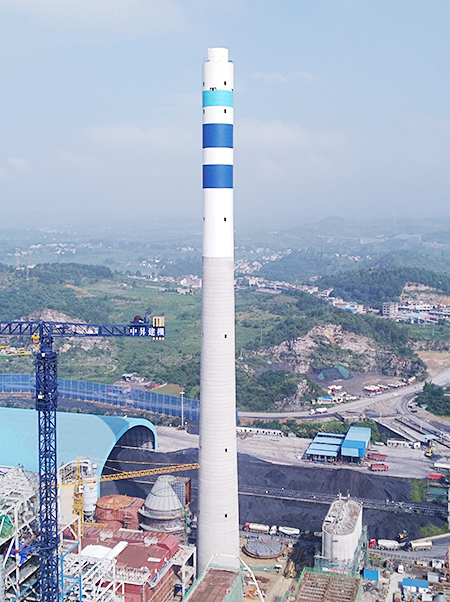 貴州金元黔西電廠(chǎng)二期擴建工程煙囪外觀(guān)