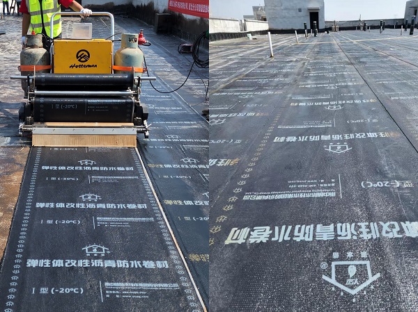 智能型熱熔防水卷材攤鋪車(chē)攤鋪效果與人工攤鋪效果對比.jpg